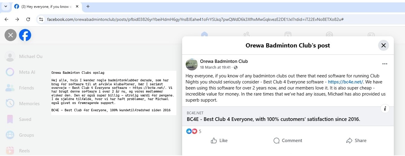 Orewa Club anbefaling