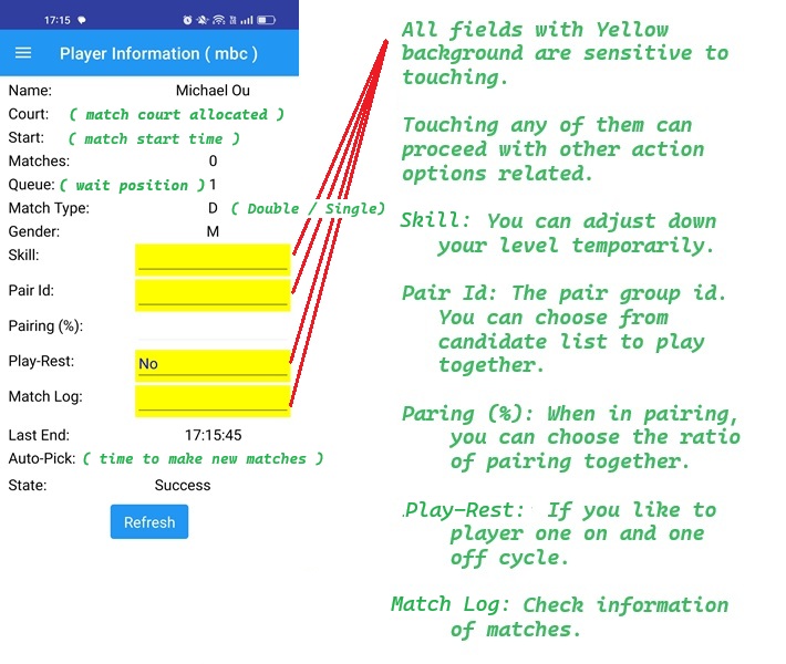 Halaman Maklumat Pemain